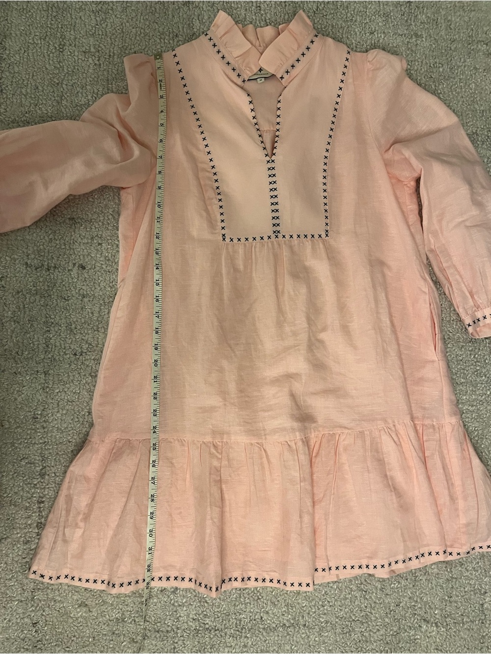 Tuckernuck Pale Pink Embroidered Ruffle-Neck Dress - Picture 6 of 10